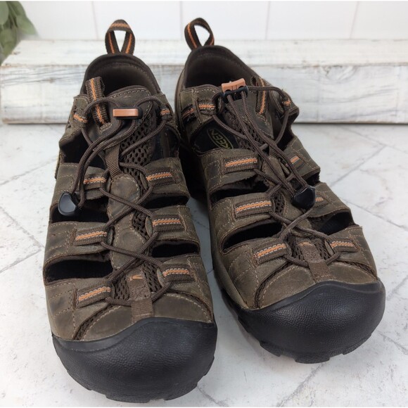 Keen Men’s Arroyo II Waterproof Brown Leather Hiking Sandals Size 9.5 Round Toe